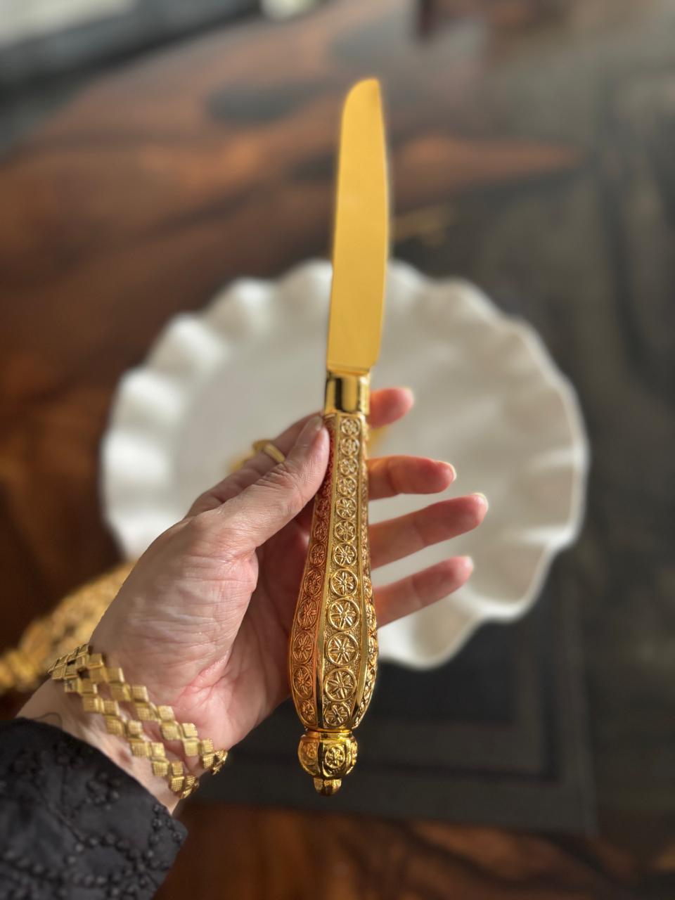 Cake Knife & Server 2 pcs set - Golden