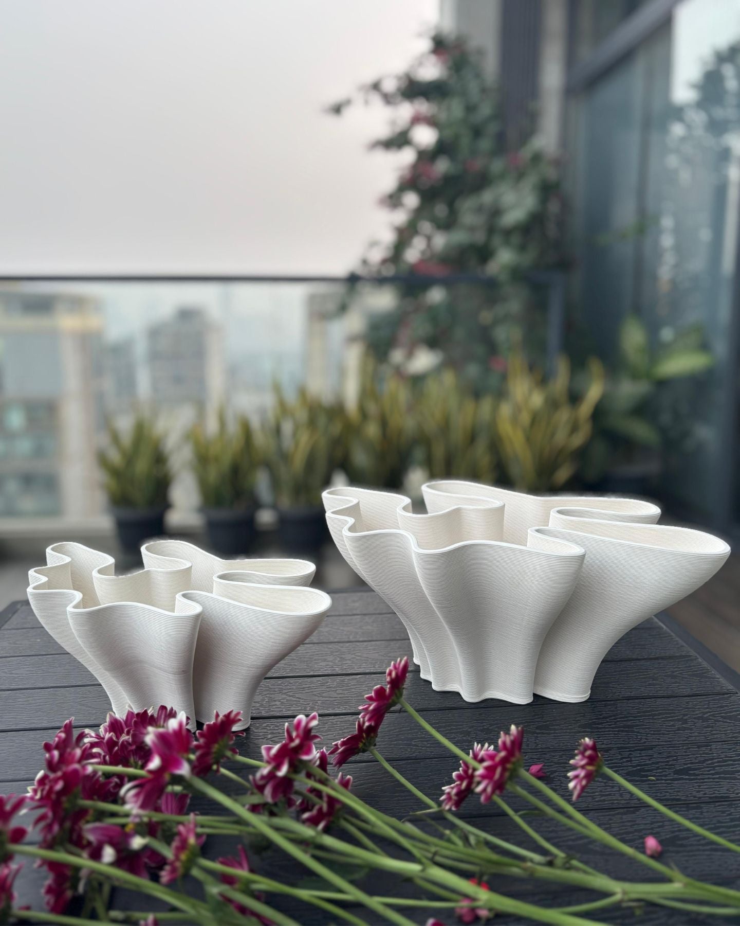 Modern Swirled Ceramic Vase - 2 different size