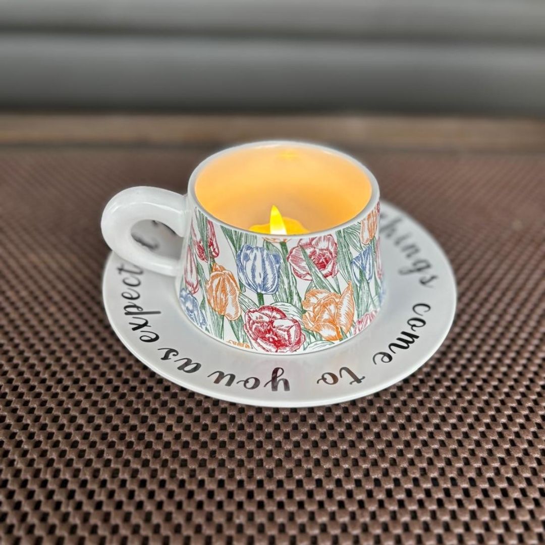 Ceramic Single Cup & Saucer 2 PC Set