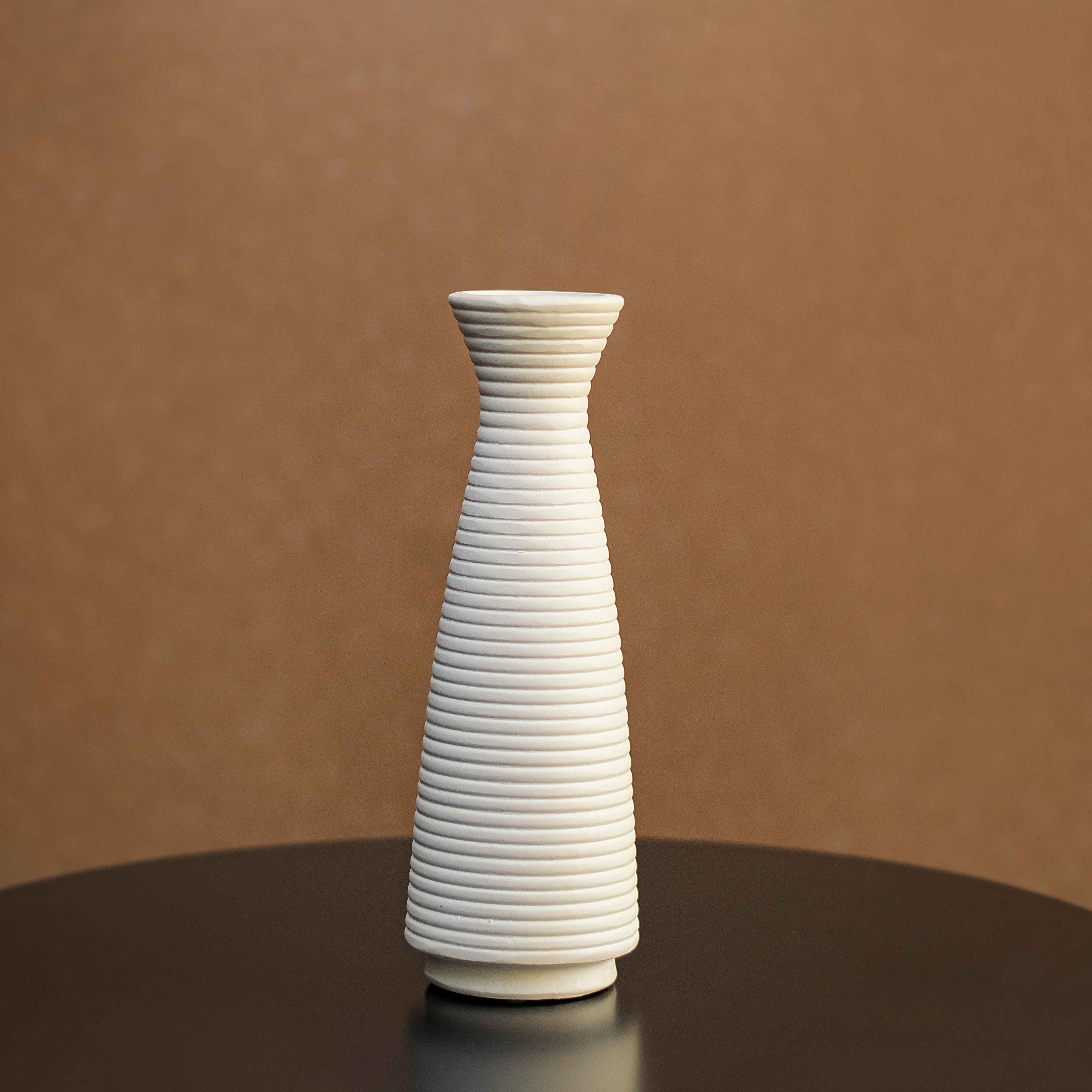 Clay Ribbed Vase