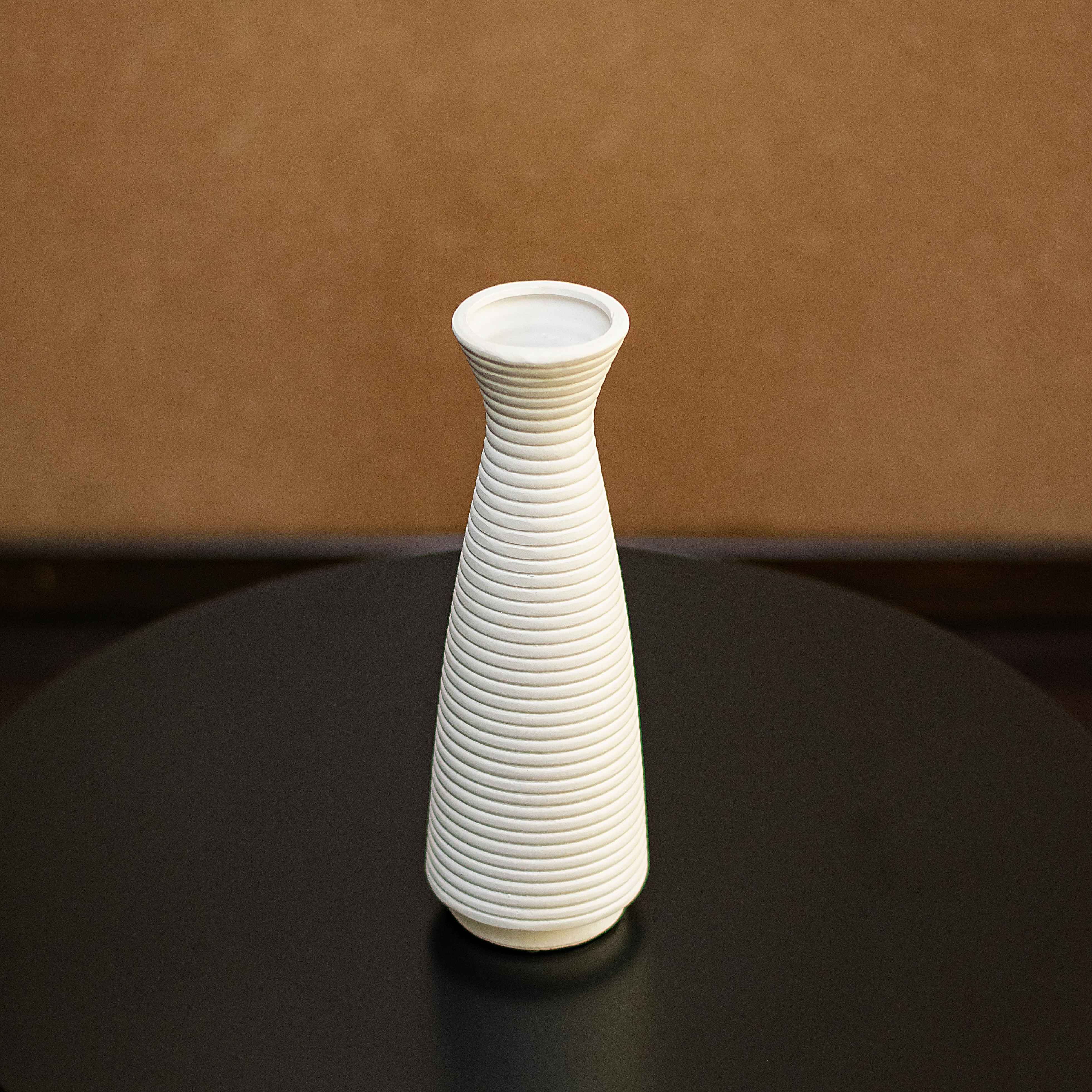 Clay Ribbed Vase