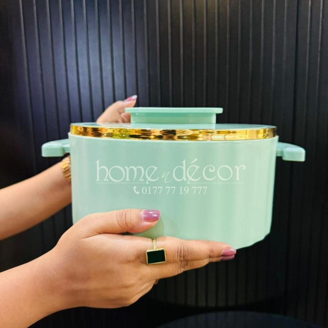 Keep Food Warm Hot Pots - Teal w. Golden RIm 3 different size