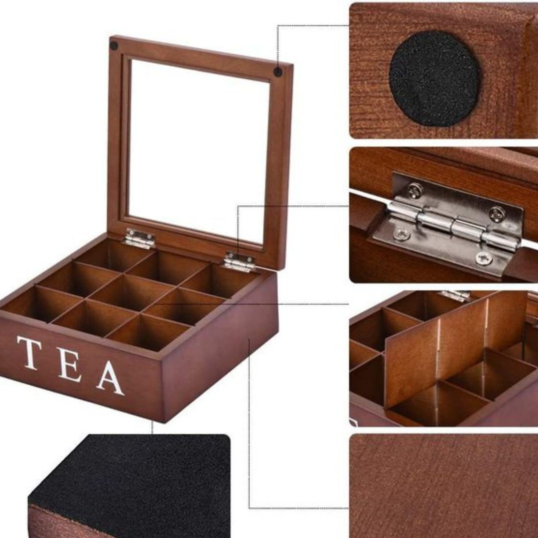 Wooden Tea Bag Storage Box