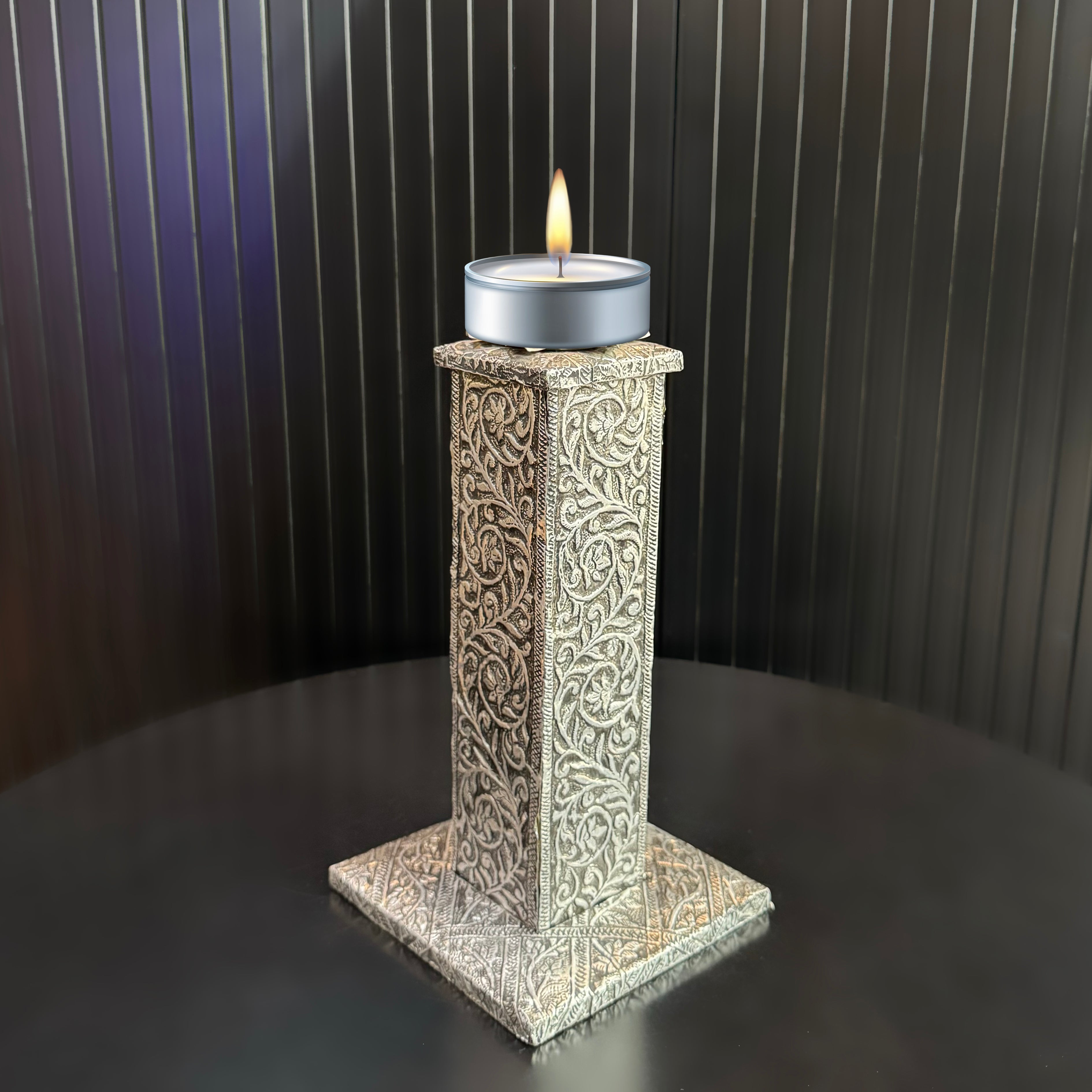 Wooden Column Candle Stand