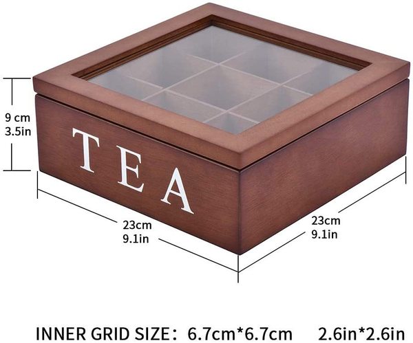 Wooden Tea Bag Storage Box