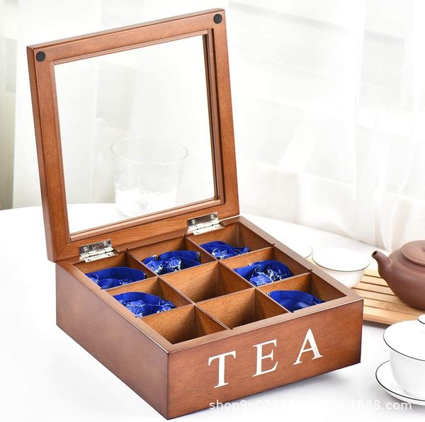 Wooden Tea Bag Storage Box