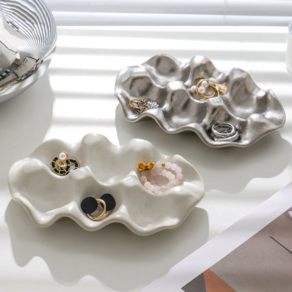 Jewellery / Trinket Organiser Off white Speckled Finish & Silver Speckled finish