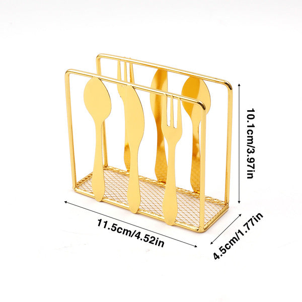 Golden Cutlery Mesh Napkin Holder