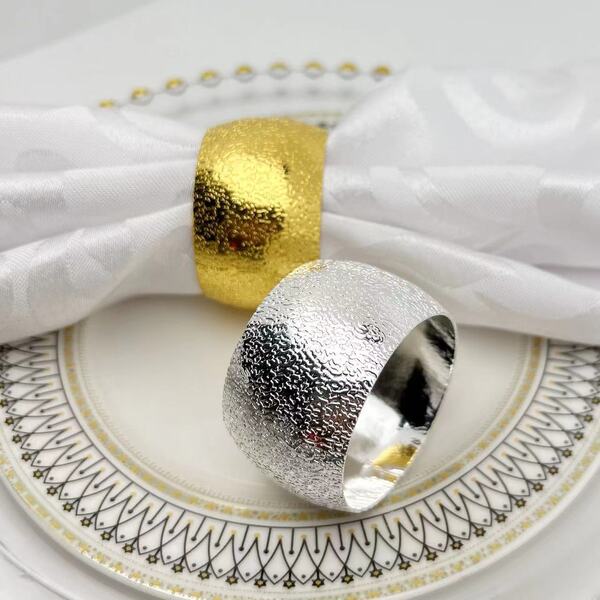 Gold & Silver Bangle- Style napkin ring 6 pcs set