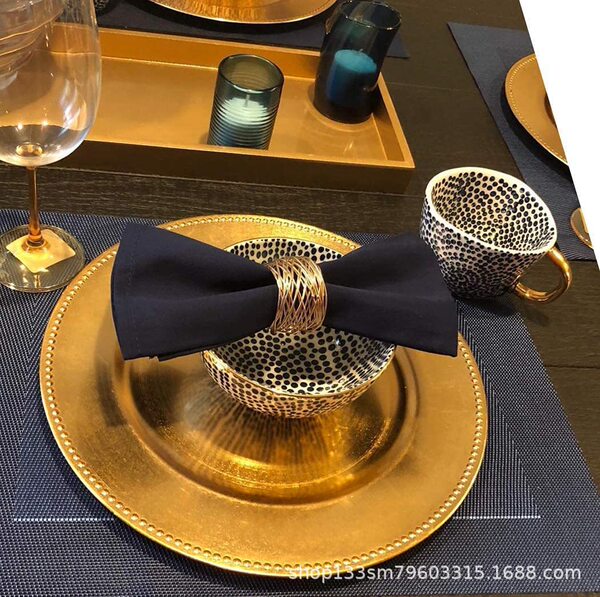 Golden Metal Nest Napkin Rings- 6 pcs set