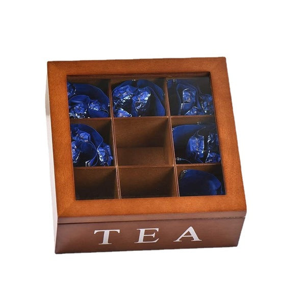 Wooden Tea Bag Storage Box