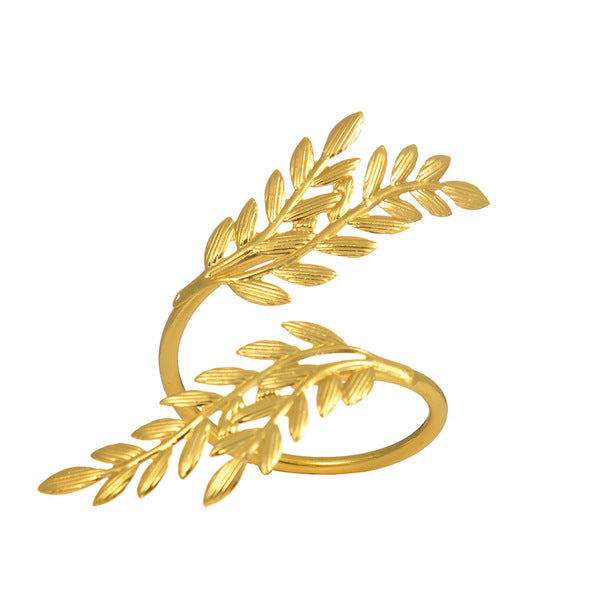 Gold Leaf Napkin Rings 6 pcs set