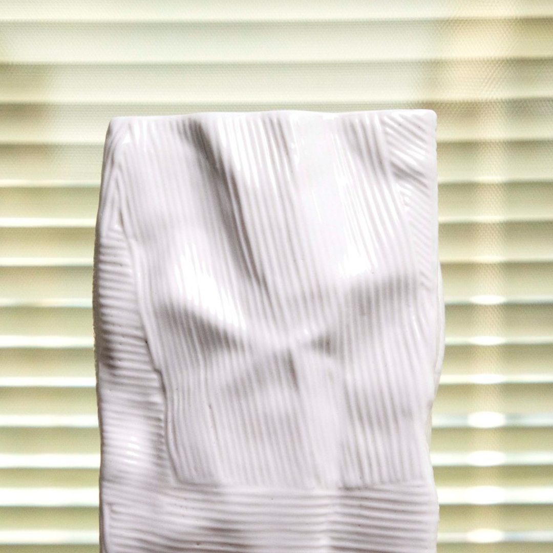 Charming white ceramic vases