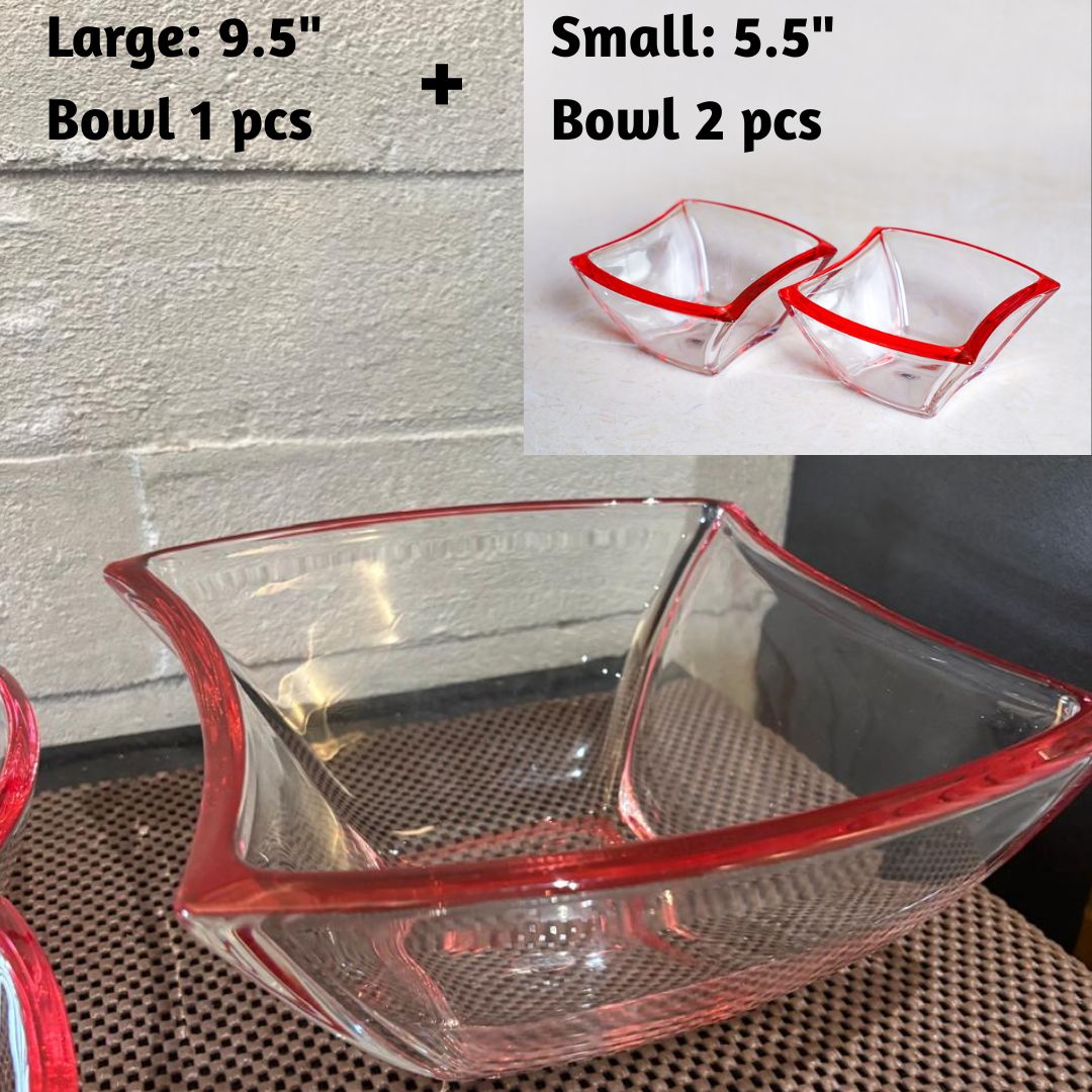 German Walther Glass Serving bowl 3 pcs set