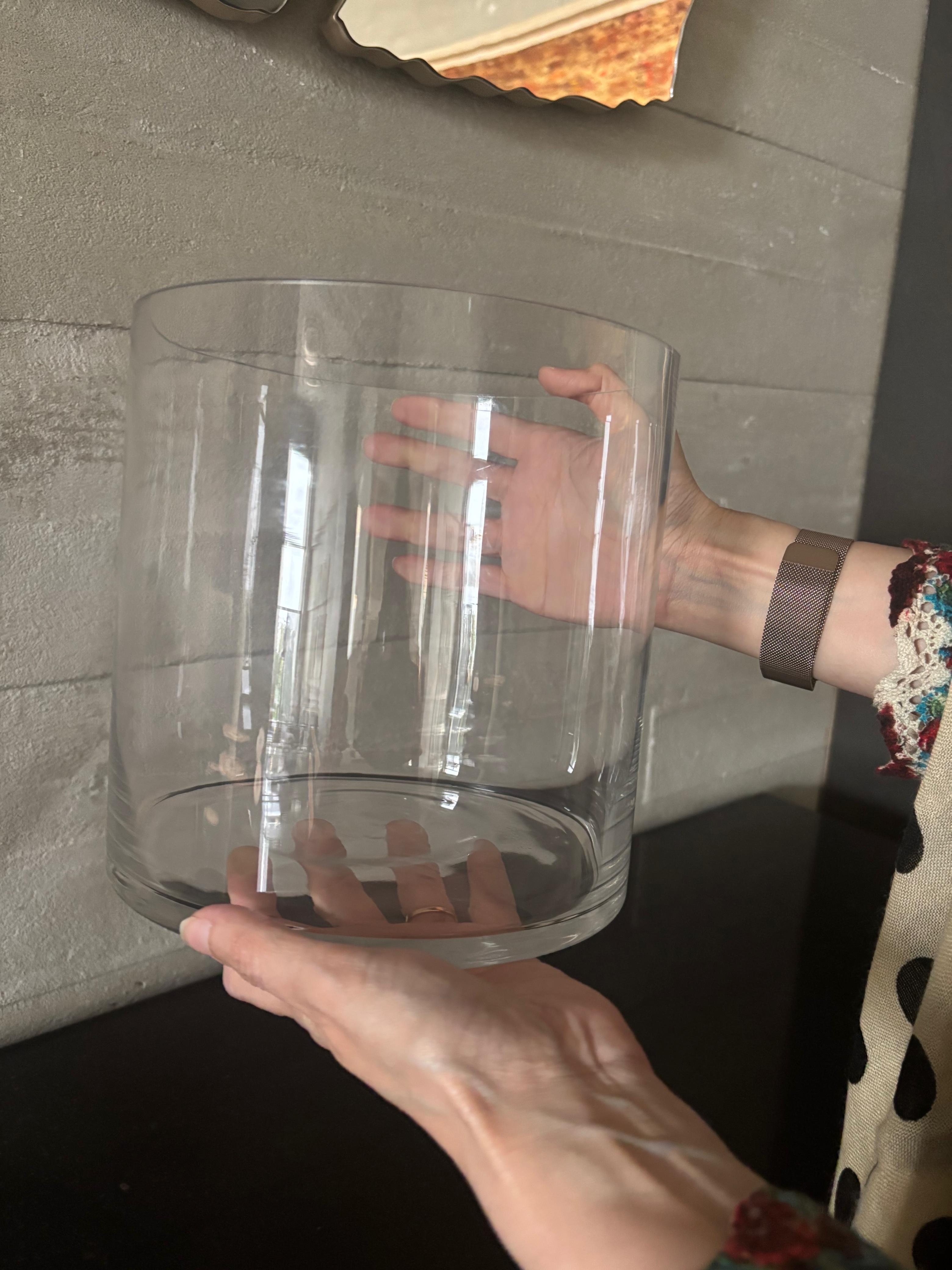 Extra-Wide Cylinder Glass Vase