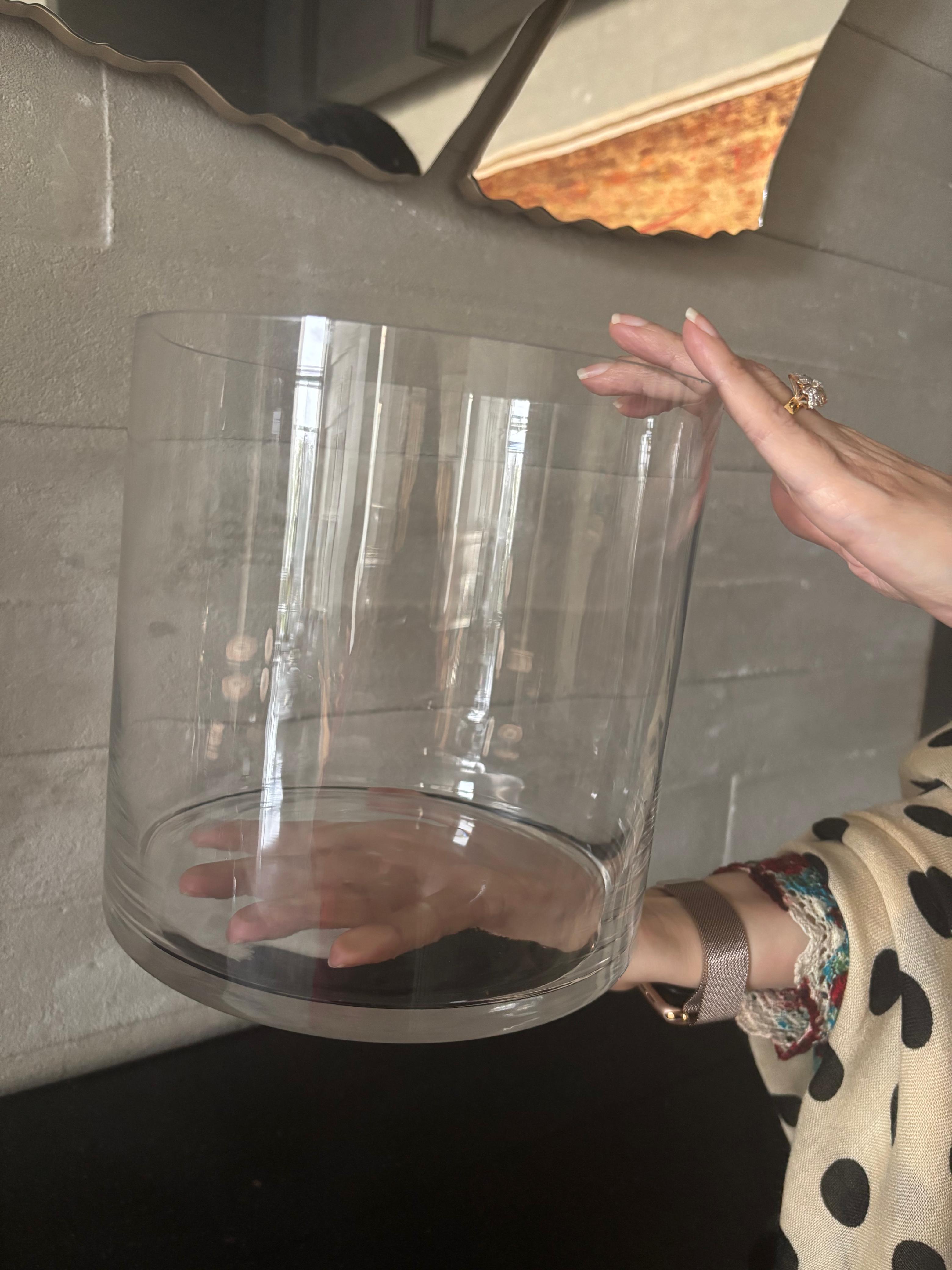 Extra-Wide Cylinder Glass Vase