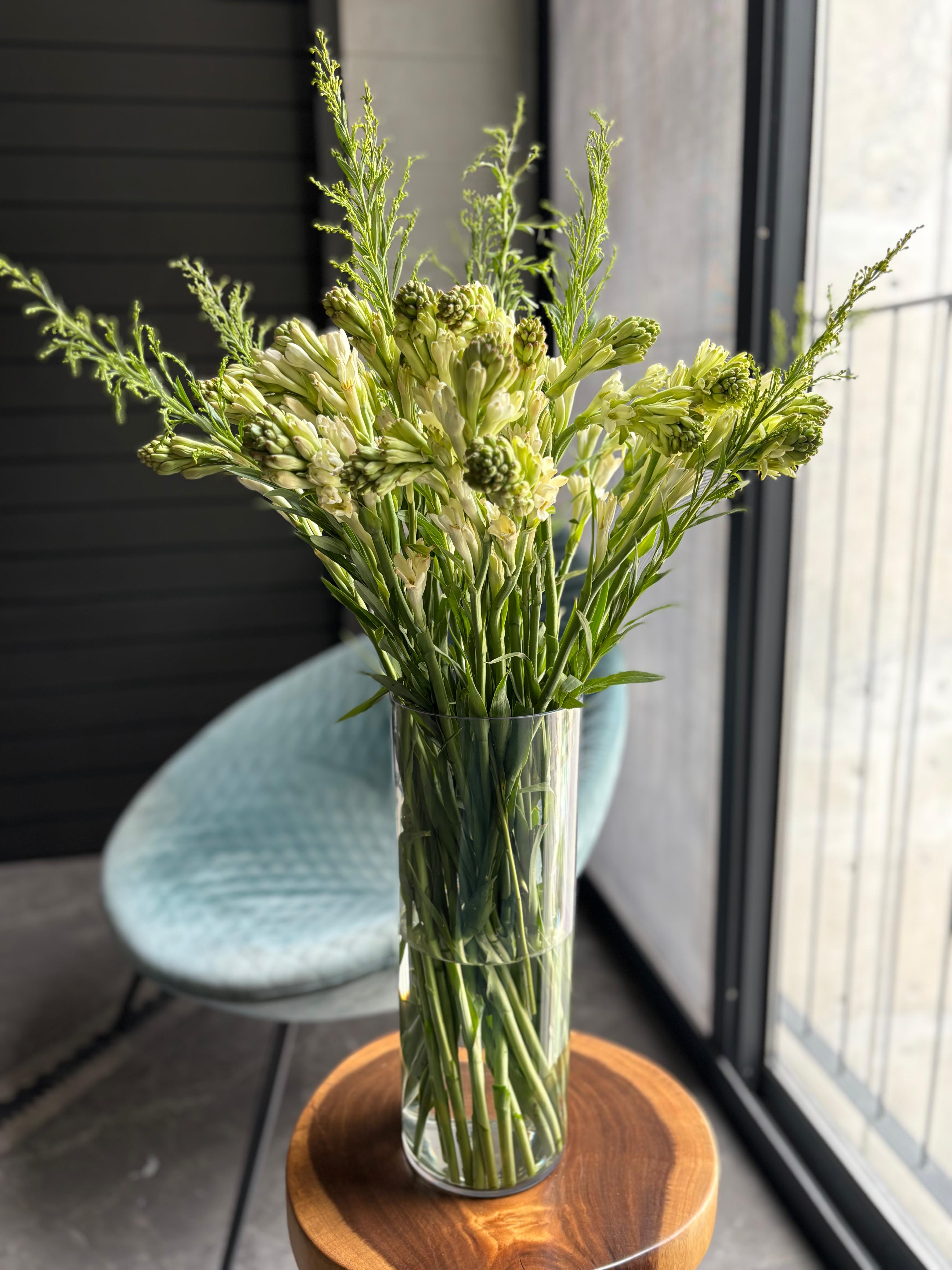 Tall Cylinder Glass Vase