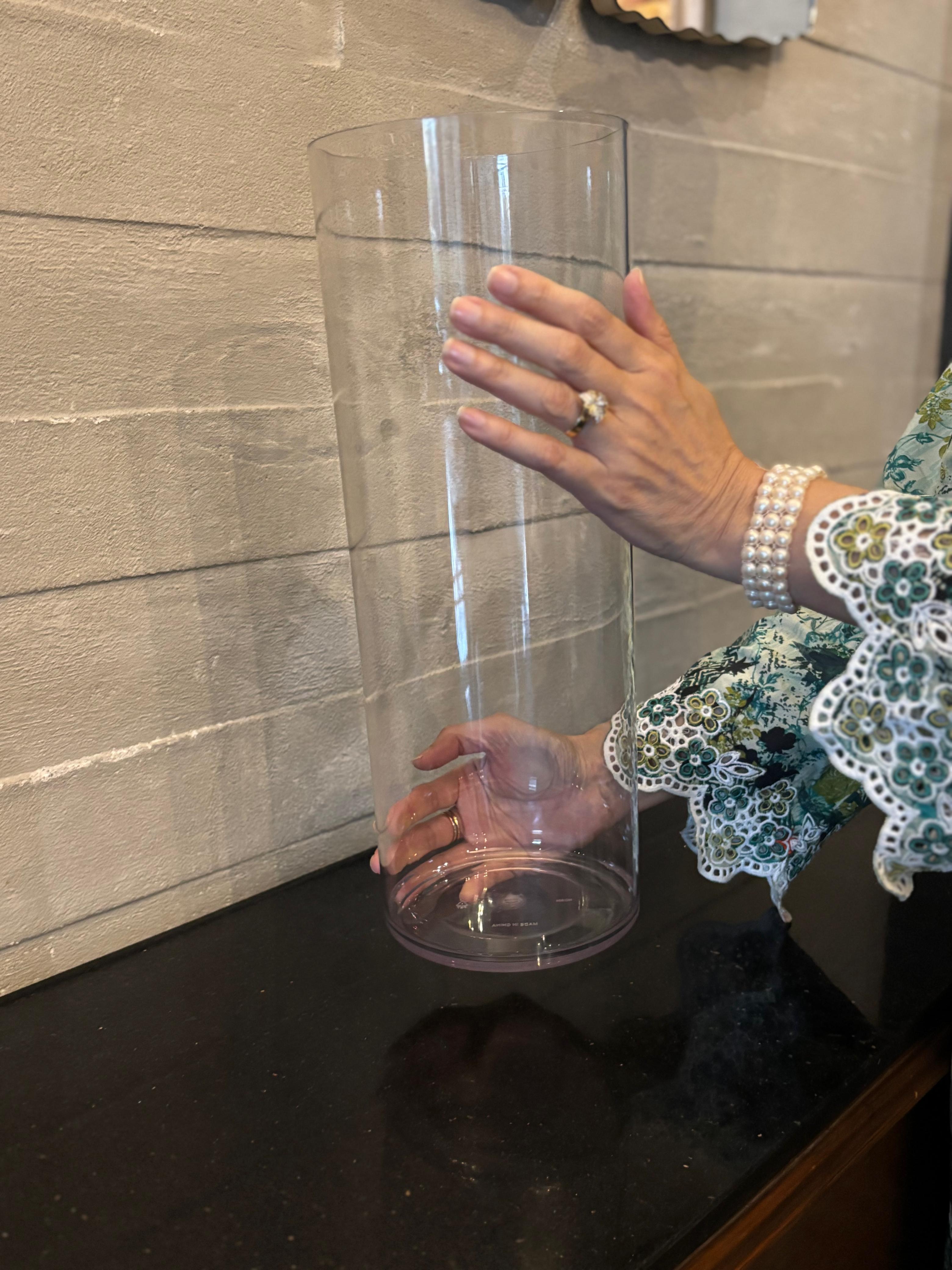 Tall Cylinder Glass Vase