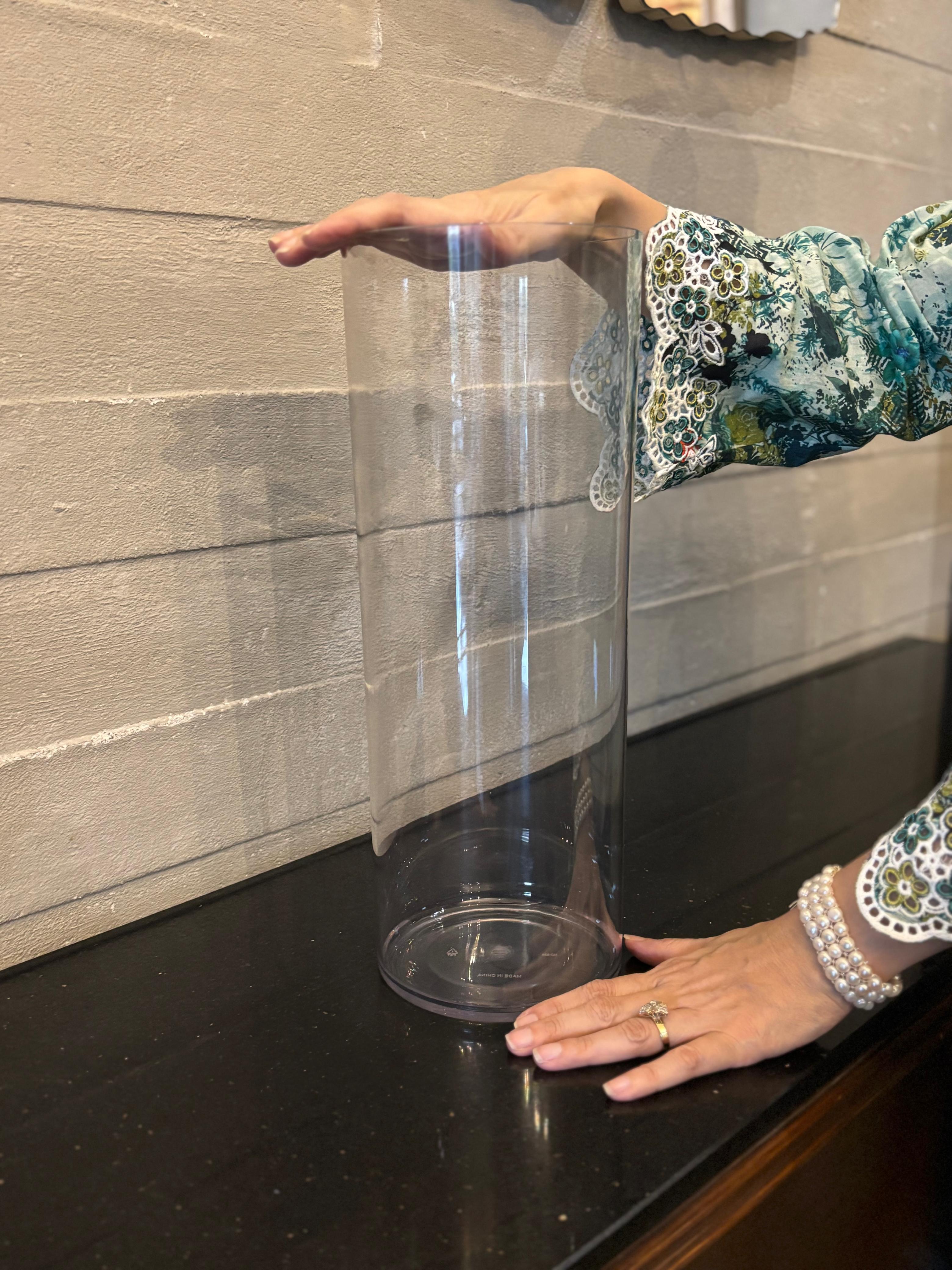 Tall Cylinder Glass Vase