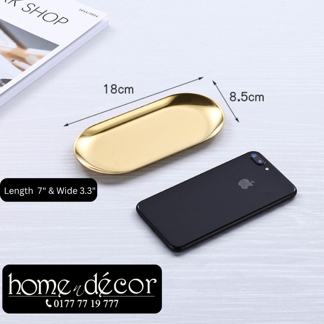 Golden Stainless Steel Tray- 3 different size